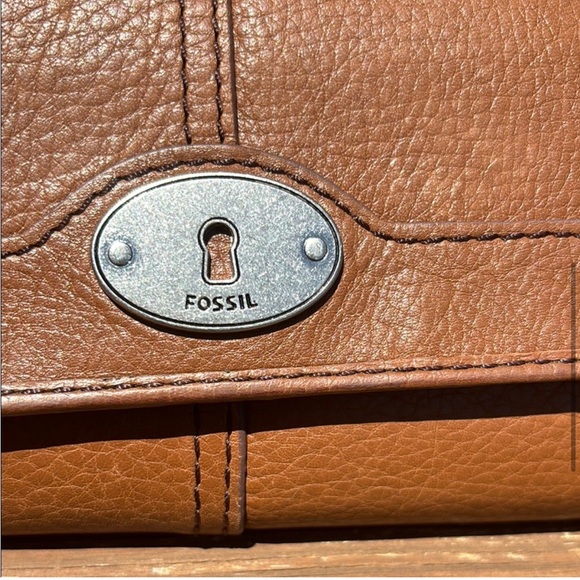 EUC! Vintage Fossil Brown Leather Long Key hole Wallet - Picture 6 of 9